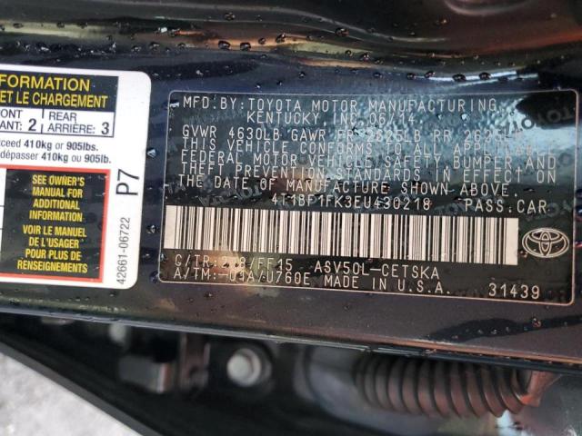 Photo 10 from auction – 2014 TOYOTA CAMRY L with VIN 4T1BF1FK3EU430218