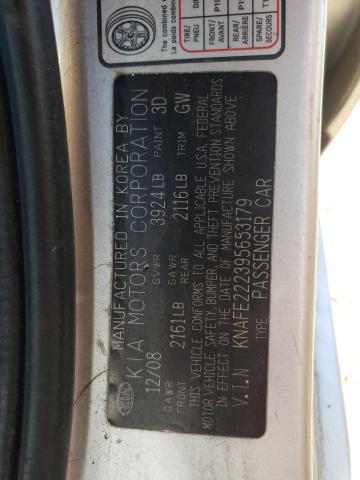 Photo 10 from auction – 2009 KIA SPECTRA with VIN KNAFE222395653179