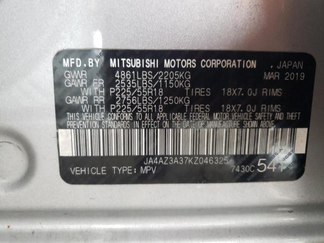 Photo 10 from auction – 2019 MITSUBISHI OUTLANDER with VIN JA4AZ3A37KZ046325