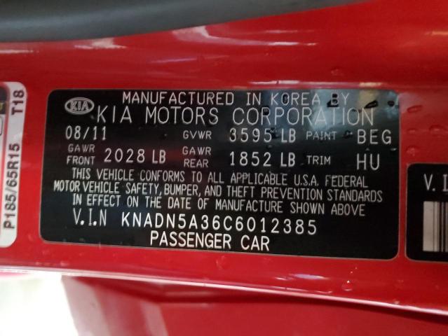 Photo 10 from auction – 2012 KIA RIO EX with VIN KNADN5A36C6012385