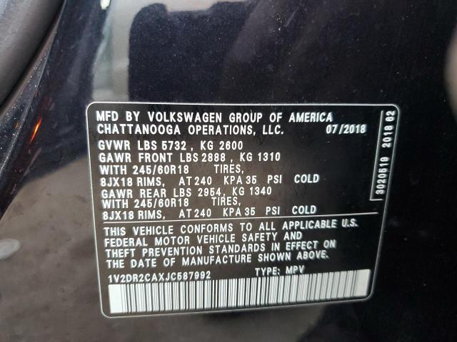 Photo 10 from auction – 2018 VOLKSWAGEN ATLAS SE with VIN 1V2DR2CAXJC587992