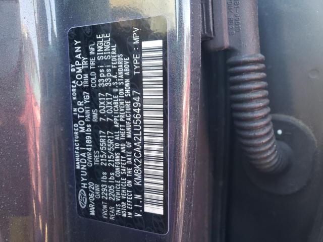 Photo 10 from auction – 2020 HYUNDAI KONA SEL with VIN KM8K2CAA2LU564947