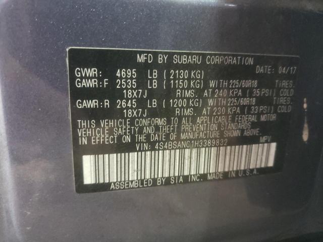 Photo 10 from auction – 2017 SUBARU OUTBACK 2. with VIN 4S4BSANC1H3389832