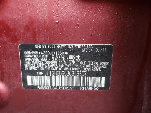 Photo 10 from auction – 2011 SUBARU IMPREZA 2. with VIN JF1GH6B65BG819307