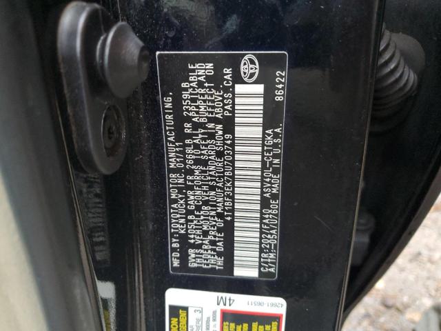 Photo 10 from auction – 2011 TOYOTA CAMRY BASE with VIN 4T1BF3EK7BU703749