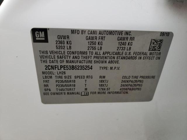 Photo 10 from auction – 2011 CHEVROLET EQUINOX LT with VIN 2CNFLPE53B6235254