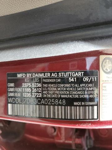 Photo 10 from auction – 2012 MERCEDES-BENZ CLS 550 with VIN WDDLJ7DB3CA025848