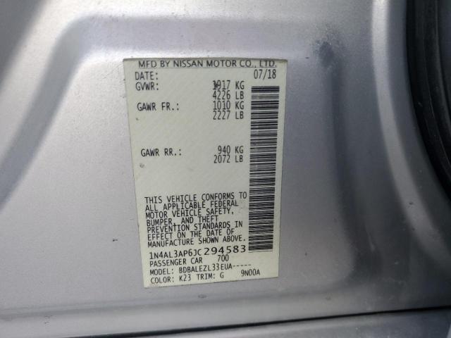 Photo 10 from auction – 2018 NISSAN ALTIMA 2.5 with VIN 1N4AL3AP6JC294583