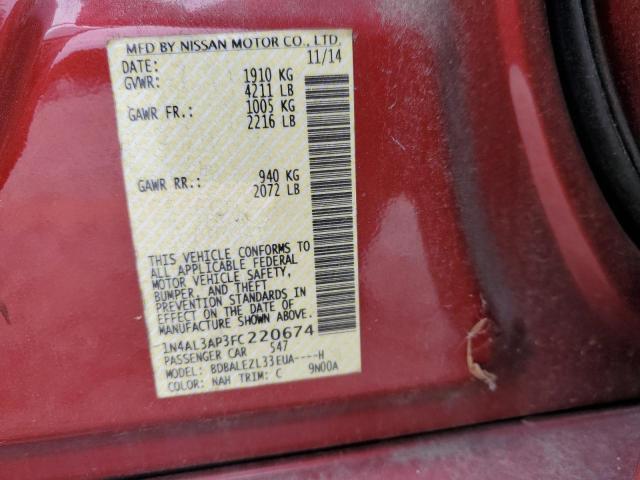 Photo 10 from auction – 2015 NISSAN ALTIMA 2.5 with VIN 1N4AL3AP3FC220674