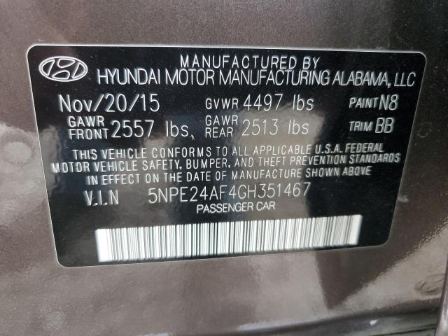 Photo 10 from auction – 2016 HYUNDAI SONATA SE with VIN 5NPE24AF4GH351467