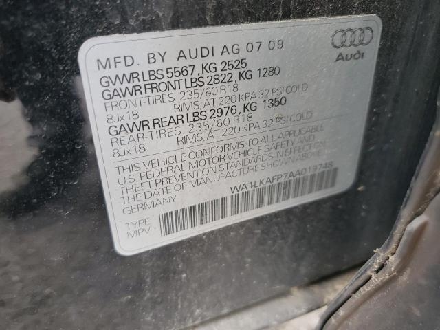 Photo 10 from auction – 2010 AUDI Q5 PREMIUM with VIN WA1LKAFP7AA019748