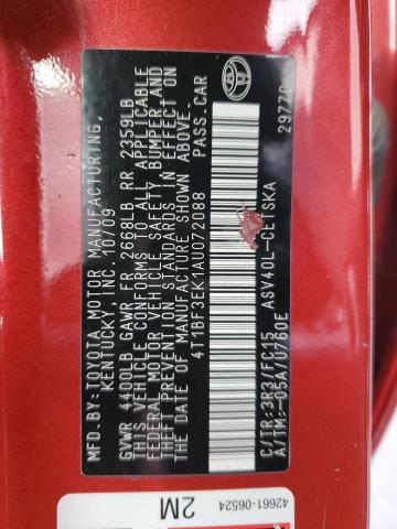Photo 10 from auction – 2010 TOYOTA CAMRY BASE with VIN 4T1BF3EK1AU072088