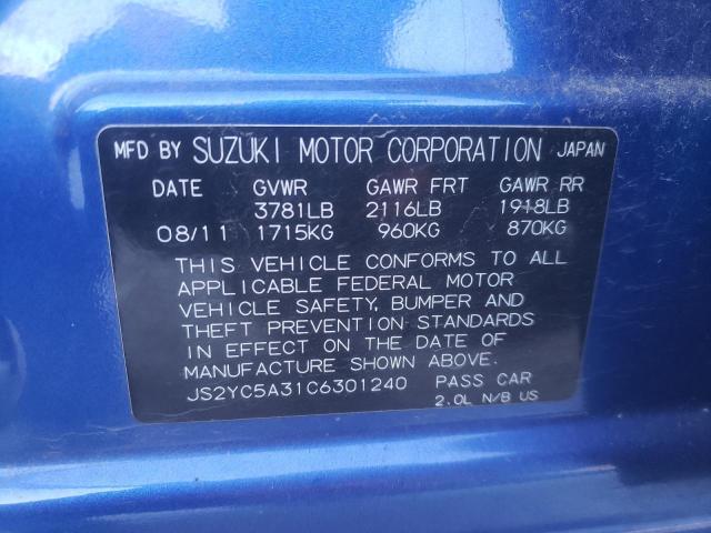 Photo 10 from auction – 2012 SUZUKI SX4 LE with VIN JS2YC5A31C6301240