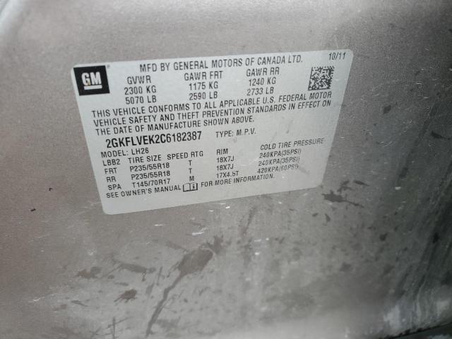 Photo 10 from auction – 2012 GMC TERRAIN SL with VIN 2GKFLVEK2C6182387