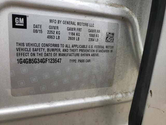 Photo 10 from auction – 2016 BUICK LACROSSE with VIN 1G4GB5G34GF123647