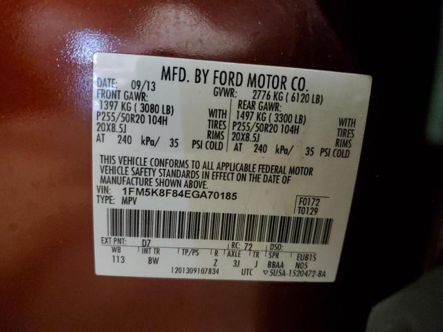 Photo 10 from auction – 2014 FORD EXPLORER L with VIN 1FM5K8F84EGA70185