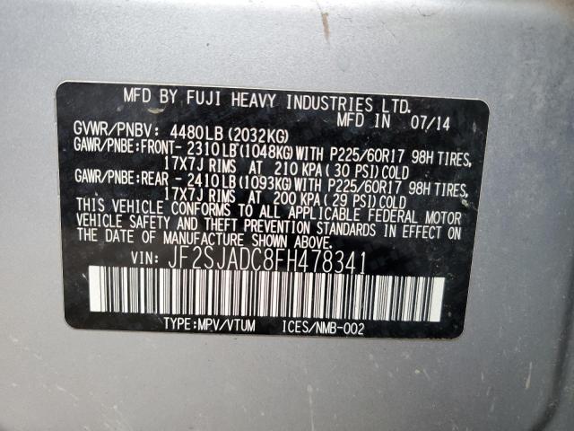 Photo 10 from auction – 2015 SUBARU FORESTER 2 with VIN JF2SJADC8FH478341