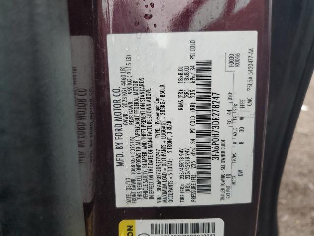 Photo 10 from auction – 2013 FORD FUSION SE with VIN 3FA6P0H73DR278247
