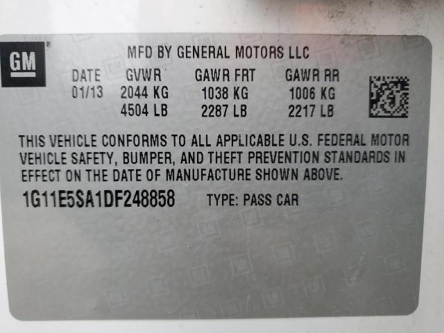 Photo 10 from auction – 2013 CHEVROLET MALIBU 2LT with VIN 1G11E5SA1DF248858