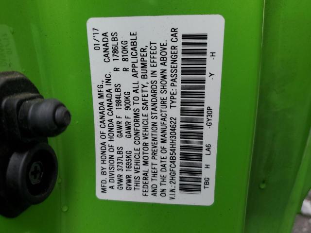Photo 10 from auction – 2017 HONDA CIVIC LX with VIN 2HGFC4B54HH304622