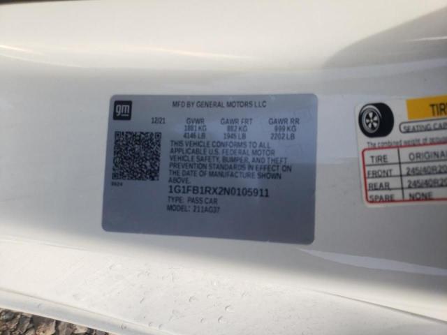 Photo 10 from auction – 2022 CHEVROLET CAMARO LS with VIN 1G1FB1RX2N0105911