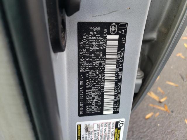 Photo 10 from auction – 2005 TOYOTA COROLLA CE with VIN 2T1BR32E95C428526