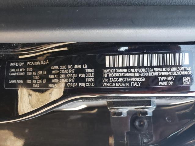 Photo 10 from auction – 2015 JEEP RENEGADE T with VIN ZACCJBCT5FPB28359