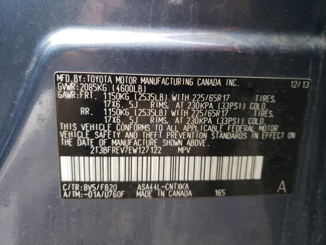 Photo 10 from auction – 2014 TOYOTA RAV4 LE with VIN 2T3BFREV7EW127122