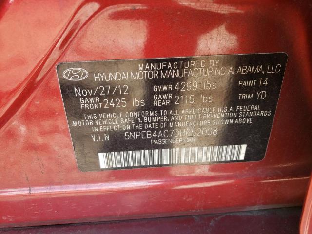 Photo 10 from auction – 2013 HYUNDAI SONATA GLS with VIN 5NPEB4AC7DH652008