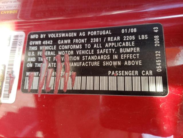 Photo 10 from auction – 2008 VOLKSWAGEN EOS LUX with VIN WVWFA71F08V038460