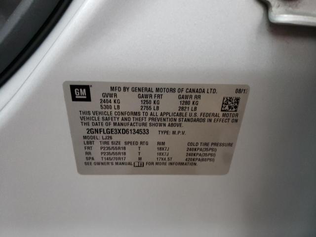 Photo 10 from auction – 2013 CHEVROLET EQUINOX LT with VIN 2GNFLGE3XD6134533
