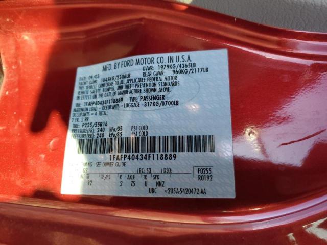 Photo 10 from auction – 2004 FORD MUSTANG with VIN 1FAFP40434F118889