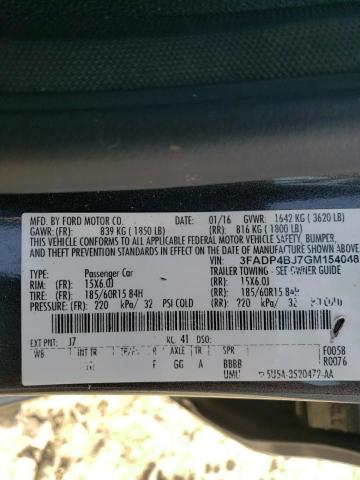 Photo 10 from auction – 2016 FORD FIESTA SE with VIN 3FADP4BJ7GM154048