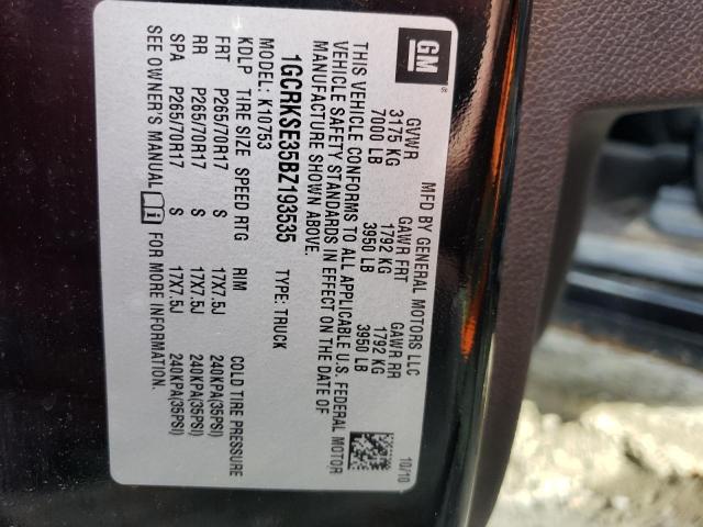 Photo 10 from auction – 2011 CHEVROLET SILVERADO with VIN 1GCRKSE35BZ193535