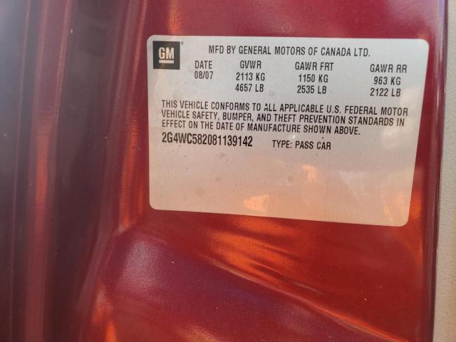 Photo 10 from auction – 2008 BUICK LACROSSE C with VIN 2G4WC582081139142
