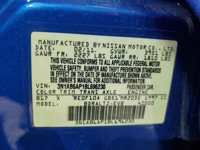 Photo 10 from auction – 2011 NISSAN SENTRA 2.0 with VIN 3N1AB6AP1BL696230