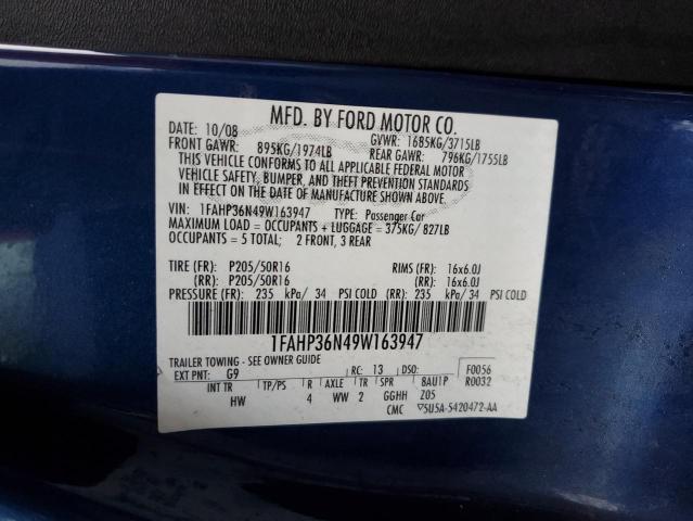 Photo 10 from auction – 2009 FORD FOCUS SES with VIN 1FAHP36N49W163947
