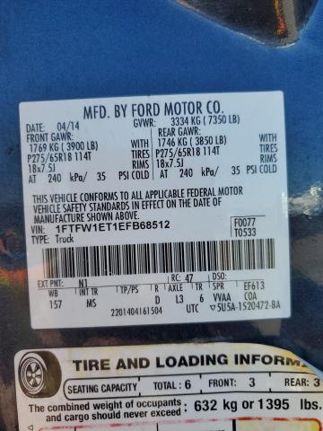Photo 10 from auction – 2014 FORD F150 SUPER with VIN 1FTFW1ET1EFB68512