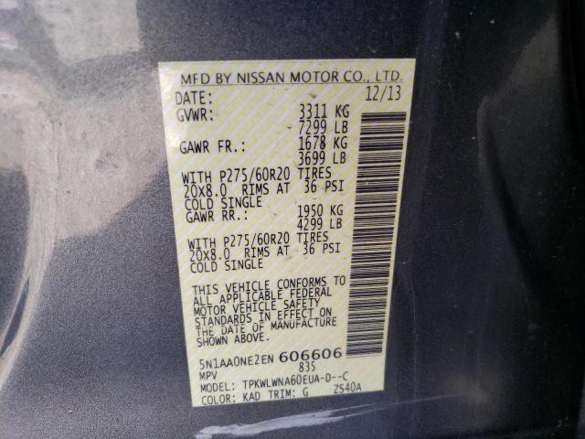 Photo 10 from auction – 2014 NISSAN ARMADA PLA with VIN 5N1AA0NE2EN606606