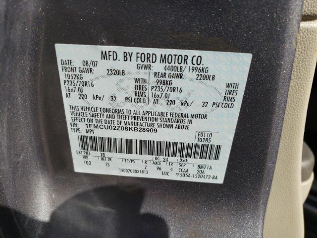 Photo 10 from auction – 2008 FORD ESCAPE XLS with VIN 1FMCU02Z08KB28909