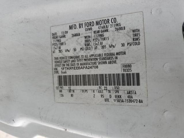 Photo 10 from auction – 2010 FORD RANGER SUP with VIN 1FTKR1EE6APA24708