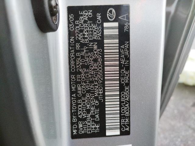 Photo 10 from auction – 2005 LEXUS IS 300 with VIN JTHBD192550098973