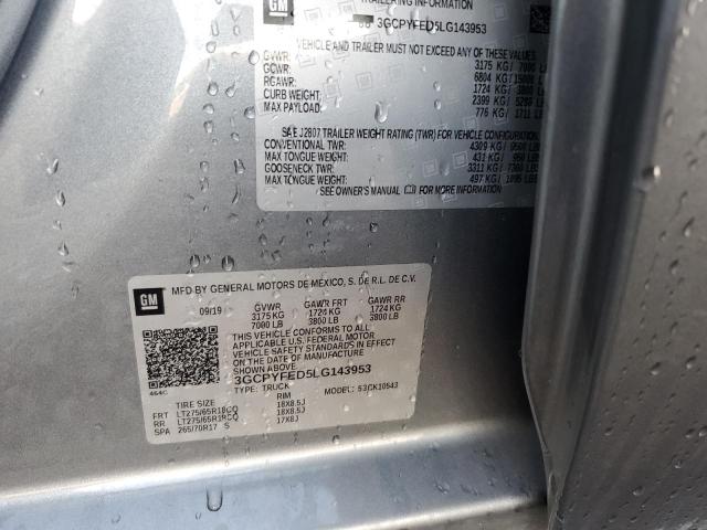 Photo 10 from auction – 2020 CHEVROLET SILVERADO with VIN 3GCPYFED5LG143953