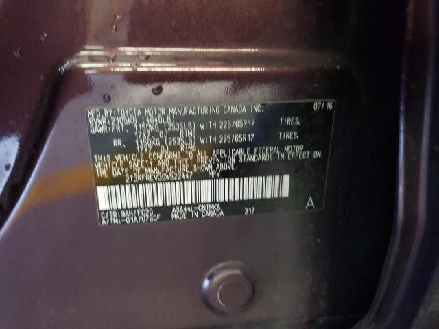 Photo 10 from auction – 2016 TOYOTA RAV4 XLE with VIN 2T3RFREV3GW522447
