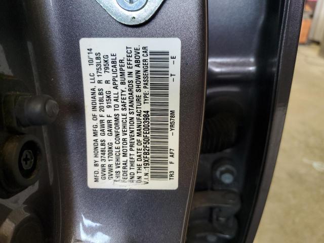 Photo 10 from auction – 2015 HONDA CIVIC LX with VIN 19XFB2F50FE003984