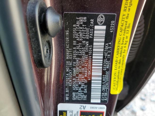 Photo 10 from auction – 2011 TOYOTA AVALON BAS with VIN 4T1BK3DB8BU416045
