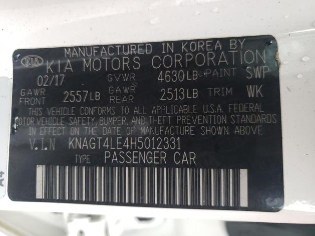 Photo 10 from auction – 2017 KIA OPTIMA HYB with VIN KNAGT4LE4H5012331