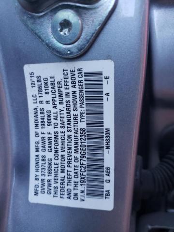 Photo 10 from auction – 2016 HONDA CIVIC EX with VIN 19XFC2F79GE012358