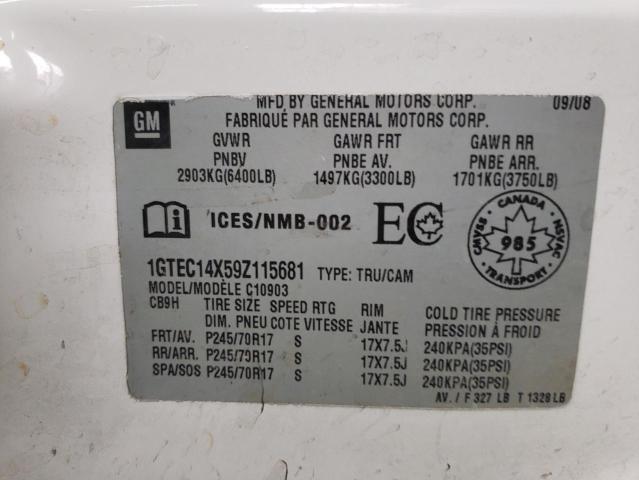 Photo 10 from auction – 2009 GMC SIERRA C15 with VIN 1GTEC14X59Z115681