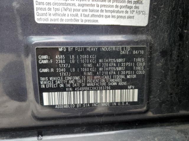 Photo 10 from auction – 2010 SUBARU OUTBACK 2. with VIN 4S4BRBKCXA3383796